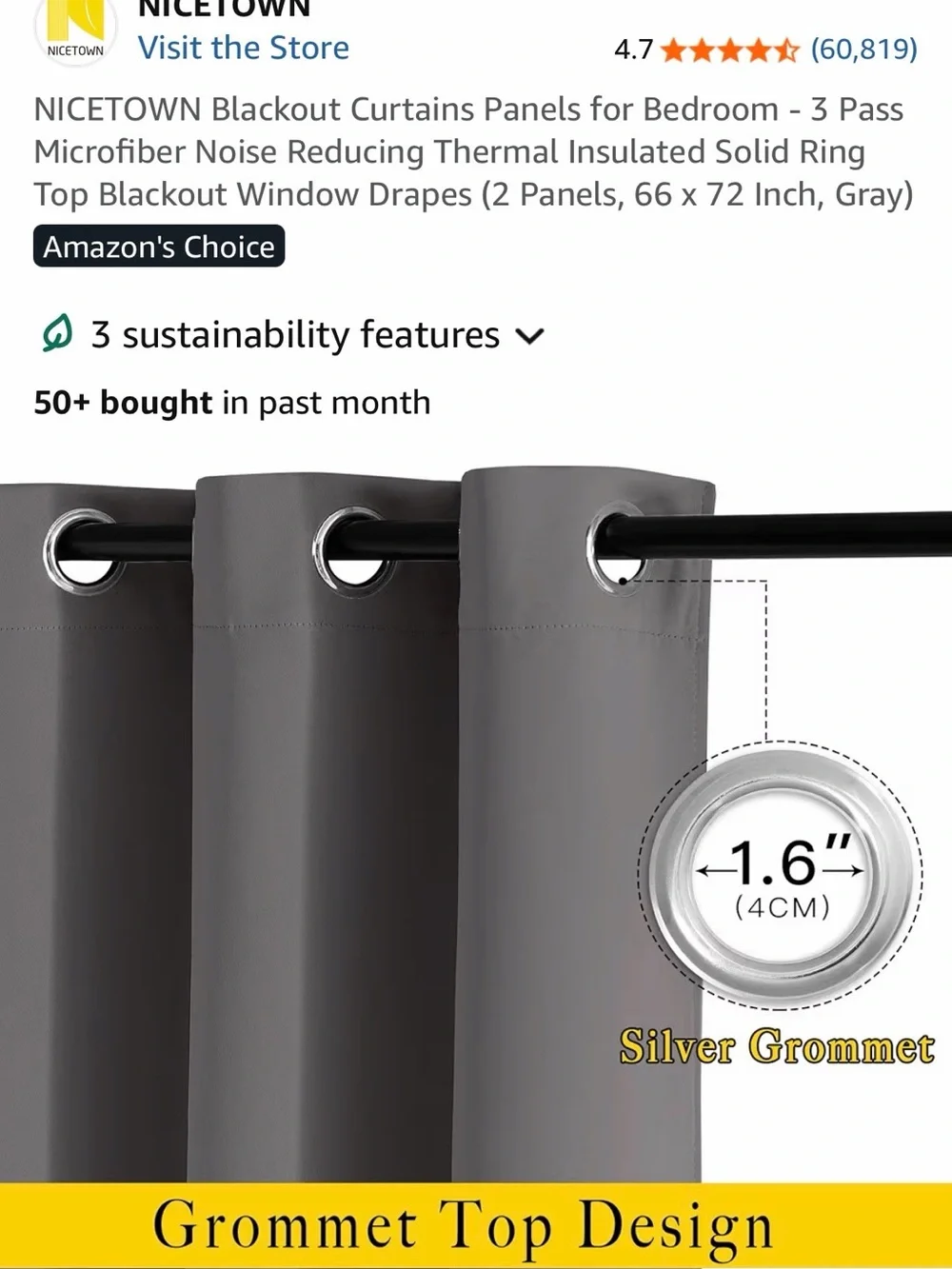 Gray Blackout Curtain Panels - 2 Pack